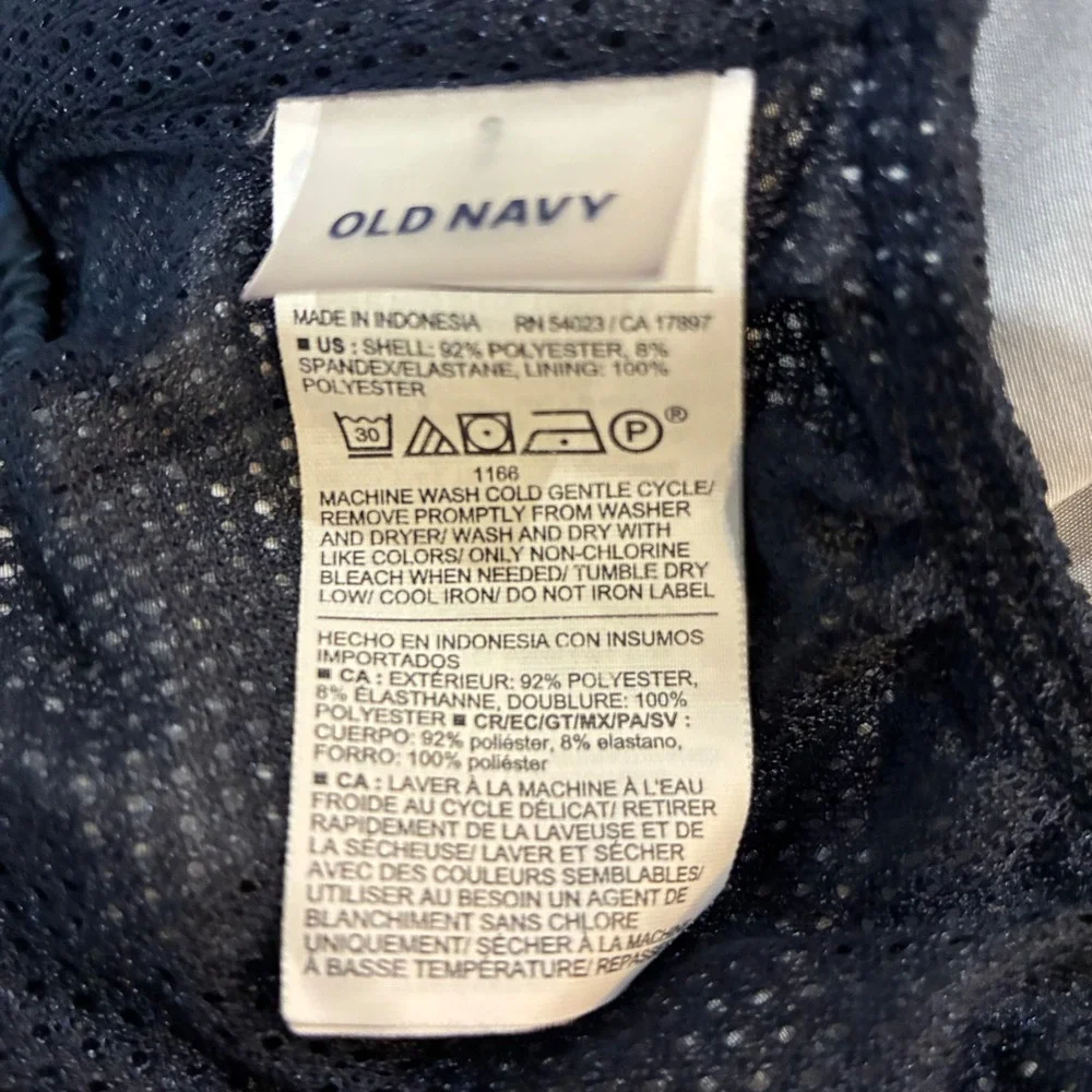 Old Navy Mens Navy Blue Striped Swim Trunks Size S Mesh Lined Board Shorts
